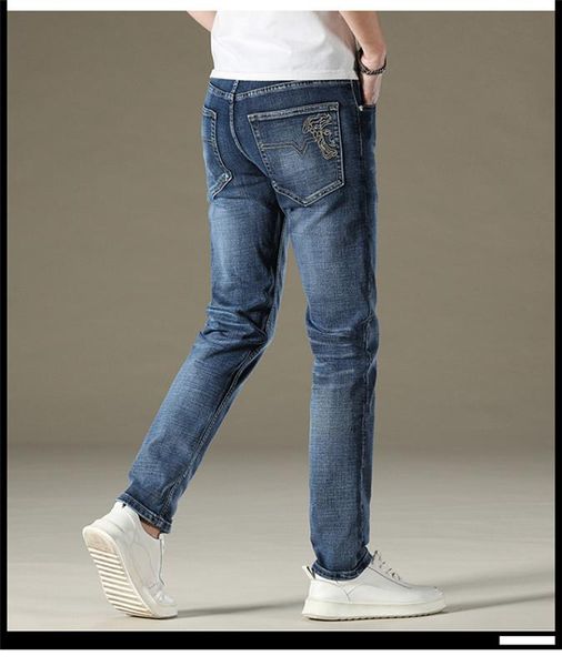summer 2020 thin men's jeans korean fashion slim elastic feet casual versatile men's pants men's casual trousers, Blue
summer 2020 thin men's jeans korean fashion slim elastic feet casual versatile men's pants men's casual trousers, Blue