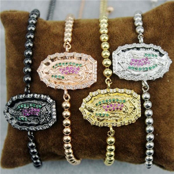 link, chain adjustable 5pcs/lot virgin mary cz bracelet ,fashion copper bead charm , jewelry, Black
link, chain adjustable 5pcs/lot virgin mary cz bracelet ,fashion copper bead charm , jewelry, Black