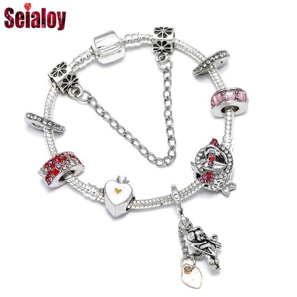 charm bracelets seialoy fashion pink crystal heart-shaped arrow beaded shiny cupid for women girl original silver color bracelet, Golden;silver
charm bracelets seialoy fashion pink crystal heart-shaped arrow beaded shiny cupid for women girl original silver color bracelet, Golden;silver