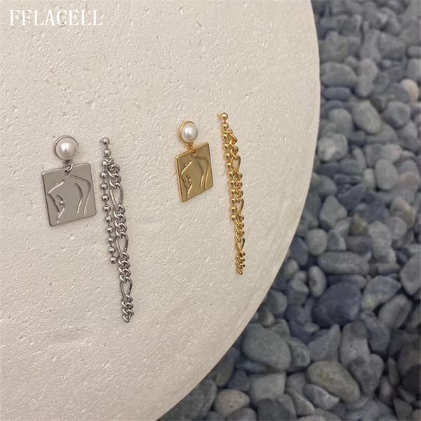 hoop & huggie fflacell 2021 korea ins retro metal embossed long double-layer chain abstract asymmetrical geometric face earrings for women, Golden;silver
hoop & huggie fflacell 2021 korea ins retro metal embossed long double-layer chain abstract asymmetrical geometric face earrings for women, Golden;silver