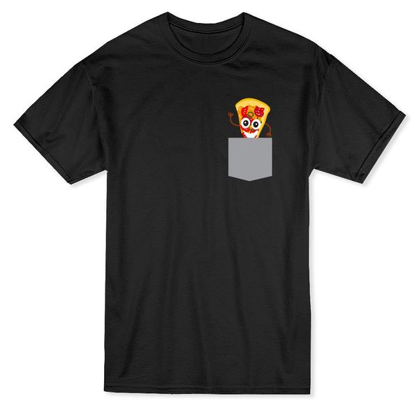 2019 summer new cool tee shirt funny pocket pizza food lover men's t-shirt cotton t-shirt