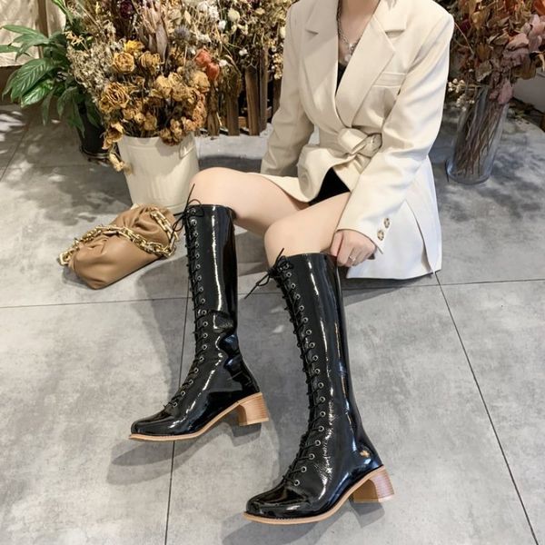 2020 patent leather high heel knee high boots women shoes square toe chunky heels zipper lady long boots autumn black
2020 patent leather high heel knee high boots women shoes square toe chunky heels zipper lady long boots autumn black