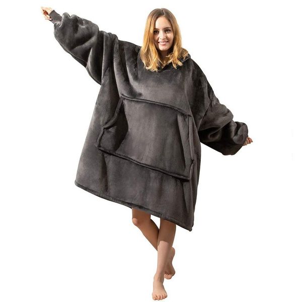 winter women warm oversized fleece blanket hoodies sweatshirt hooded pocket blanket with sleeves sherpa pullovers sudadera mujer, Black
winter women warm oversized fleece blanket hoodies sweatshirt hooded pocket blanket with sleeves sherpa pullovers sudadera mujer, Black