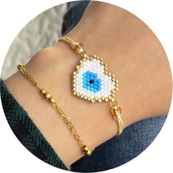 charm bracelets wholesale 2021 jewellery evil eye heart bracelet women string friendship rope braclets handmade boho jewelry pulseras, Golden;silver
charm bracelets wholesale 2021 jewellery evil eye heart bracelet women string friendship rope braclets handmade boho jewelry pulseras, Golden;silver