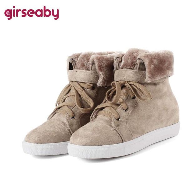 girseaby winter boots for women flat heels shoes warm plush lace up buckle casual footwear snow boots botas mujer size43, Black
girseaby winter boots for women flat heels shoes warm plush lace up buckle casual footwear snow boots botas mujer size43, Black