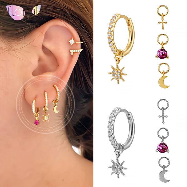 hoop & huggie minimalist two earrings+four small pendants moon/star/cross/bead 925 sterling silver earrings for women fashion jewelry, Golden;silver
hoop & huggie minimalist two earrings+four small pendants moon/star/cross/bead 925 sterling silver earrings for women fashion jewelry, Golden;silver