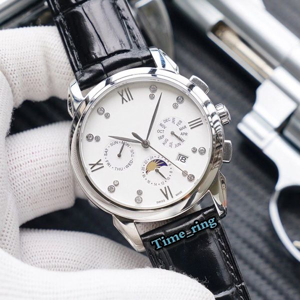 version 5146j-001 moon phase date dial silver steel case 9100 multifunctional automatic movement mens watch black leather strap watches, Slivery;brown
version 5146j-001 moon phase date dial silver steel case 9100 multifunctional automatic movement mens watch black leather strap watches, Slivery;brown