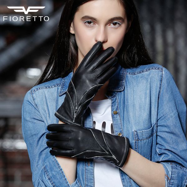 five fingers gloves fioretto brand sheepskin women with metal zipper decoration genuine leather ladies fall winter mittens, Blue;gray
five fingers gloves fioretto brand sheepskin women with metal zipper decoration genuine leather ladies fall winter mittens, Blue;gray