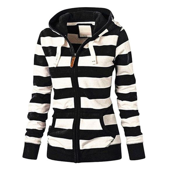women's jackets winter jacket womens zipper hooded striped sweatshirt coat plus size casual slim jumper dropship l#12, Black;brown
women's jackets winter jacket womens zipper hooded striped sweatshirt coat plus size casual slim jumper dropship l#12, Black;brown