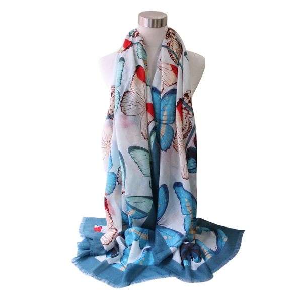 scarves women super long scarf the 300 cashmere butterfly printed shawl thin pashimina wraps printed., Blue;gray
scarves women super long scarf the 300 cashmere butterfly printed shawl thin pashimina wraps printed., Blue;gray