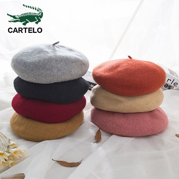 cartelo female bonnet caps winter all matched warm walking hat cap fashion new women wool solid color beret, Blue;gray
cartelo female bonnet caps winter all matched warm walking hat cap fashion new women wool solid color beret, Blue;gray
