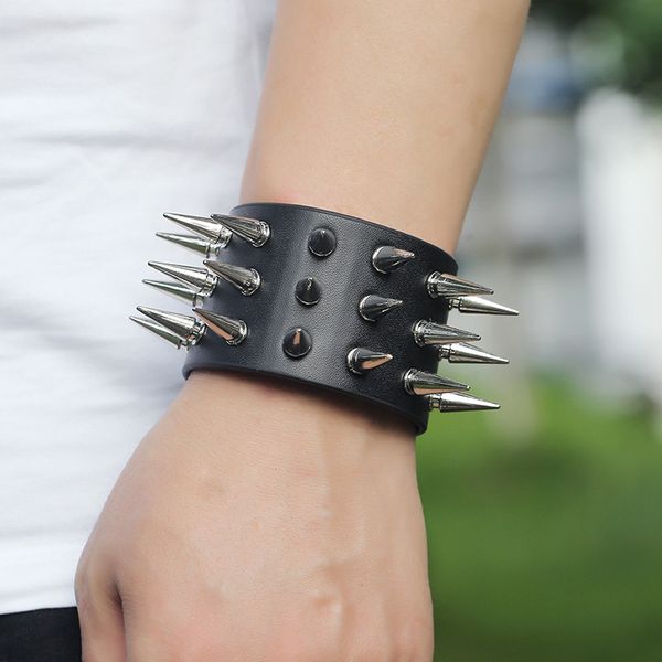 tennis spikes rivet stud wide cuff leather bracelet for men punk gothic rock bangle women jewelry, Golden;silver
tennis spikes rivet stud wide cuff leather bracelet for men punk gothic rock bangle women jewelry, Golden;silver