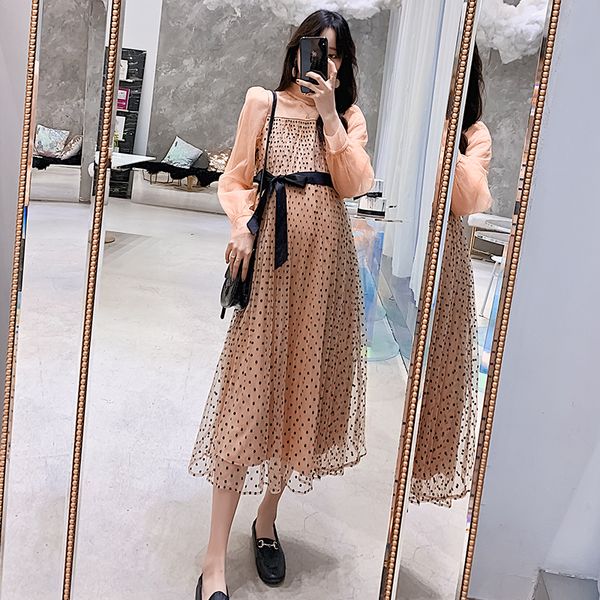 sweet polka dot printed chiffon patchwork maternity long dress elegant party dress for pregnant women ties waist pregnancy, White
sweet polka dot printed chiffon patchwork maternity long dress elegant party dress for pregnant women ties waist pregnancy, White