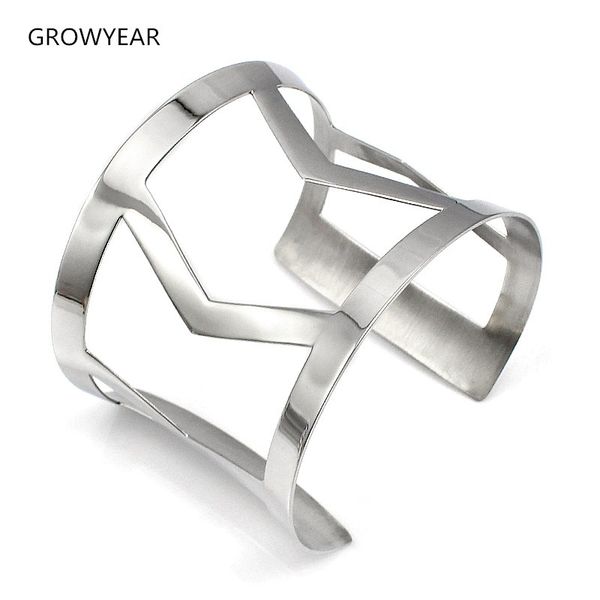 bangle stainless steel wide women fashion jewelry punk style silver color geometric 1 piece, Black
bangle stainless steel wide women fashion jewelry punk style silver color geometric 1 piece, Black