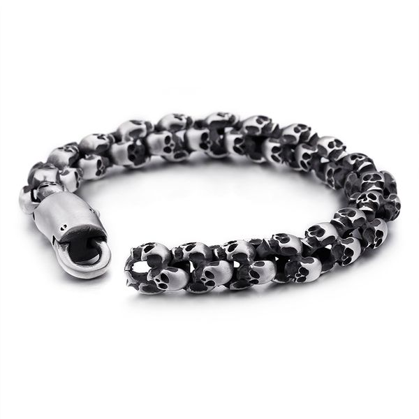 8.8''sandy skeleton link chain stainless steel gothic skull bracelet punk jewelry 12mm wide xmas gifts, Golden;silver
8.8''sandy skeleton link chain stainless steel gothic skull bracelet punk jewelry 12mm wide xmas gifts, Golden;silver
