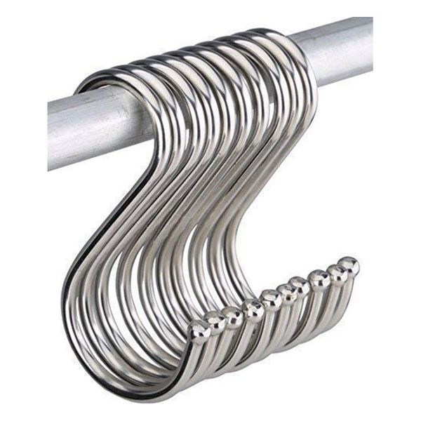 10 pcs/set s hooks round s shaped hooks hanging hangers in polished stainless steel metal for kitchen bedroom and office
10 pcs/set s hooks round s shaped hooks hanging hangers in polished stainless steel metal for kitchen bedroom and office