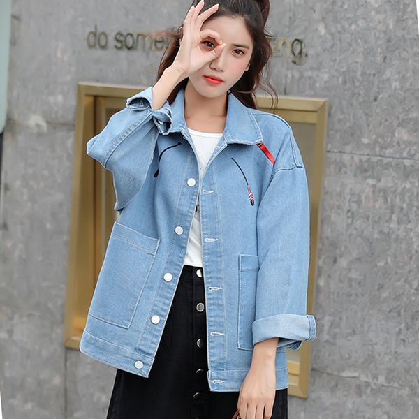 2020 spring and autumn women denim coat new loose embroidered large pocket denim jacket women, Black;brown
2020 spring and autumn women denim coat new loose embroidered large pocket denim jacket women, Black;brown