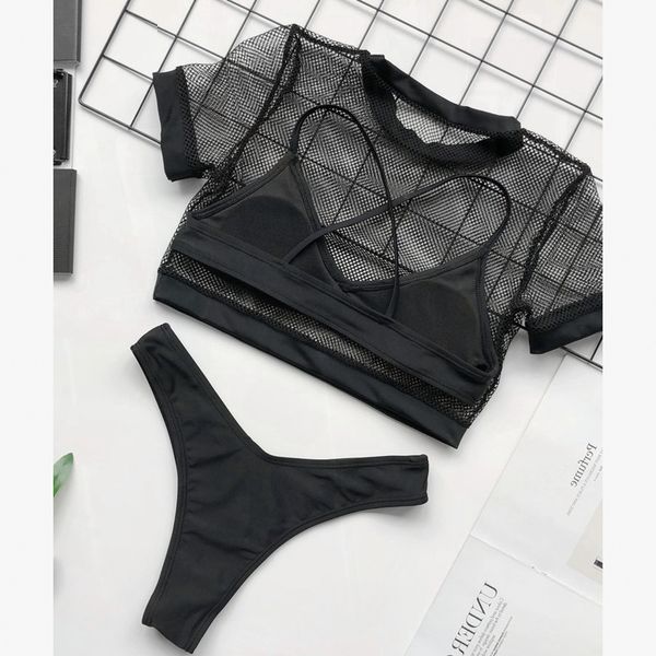 3 piece mini brazilian string thong bikini set swimsuit high waisted bathing suits 2020 biquini push up swimwear women, White;black
3 piece mini brazilian string thong bikini set swimsuit high waisted bathing suits 2020 biquini push up swimwear women, White;black