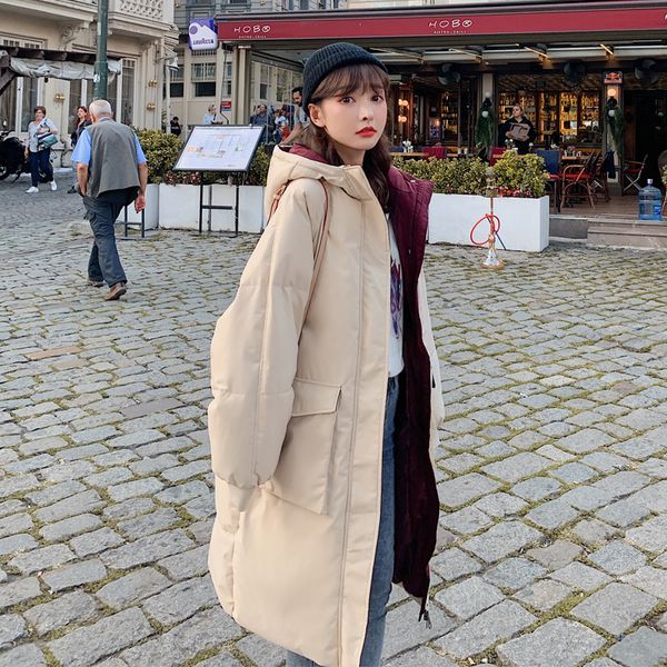 2020 new women winter korean slim solid hooded loose cotton-padded jacket lady fashion outwear coats warm thick long parkas a371, Black
2020 new women winter korean slim solid hooded loose cotton-padded jacket lady fashion outwear coats warm thick long parkas a371, Black