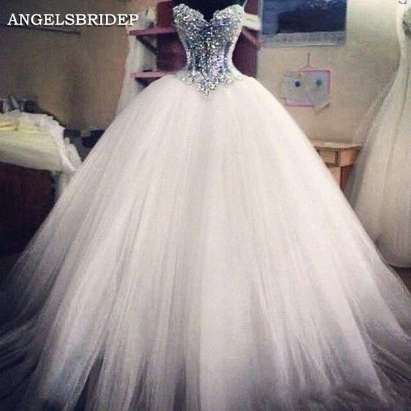 ANGELSBRIDEP Sweetheart Ball Gown Wedding Dress Vestido De Noiva Bling Bling Pearls Floor-Length Formal Bohemian Bride Dresses, White
ANGELSBRIDEP Sweetheart Ball Gown Wedding Dress Vestido De Noiva Bling Bling Pearls Floor-Length Formal Bohemian Bride Dresses, White