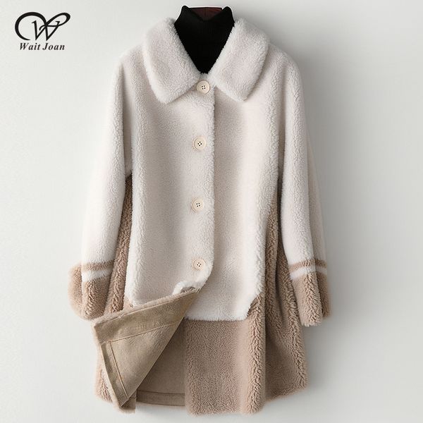 women's fur & faux long wool coat winter women jacket female thick warm lamb ladies oversized patchwork lapel teddy, Black
women's fur & faux long wool coat winter women jacket female thick warm lamb ladies oversized patchwork lapel teddy, Black