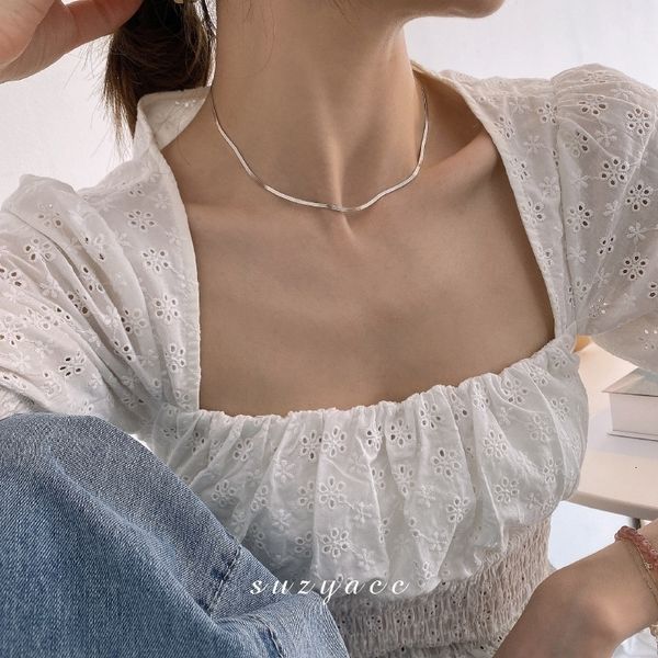 south korea flat snake bones chain ins cold wave internet celebrities s925 silver necklace women's clavicle collar dao pian lian
south korea flat snake bones chain ins cold wave internet celebrities s925 silver necklace women's clavicle collar dao pian lian