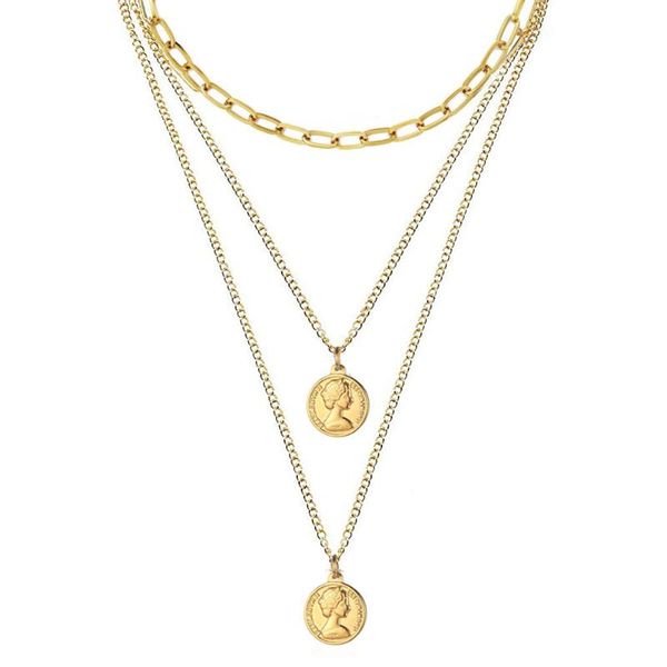 pendant necklaces punk multi layer stainless steel square chain portrait choker necklace women beauty head coin jewelry, Silver
pendant necklaces punk multi layer stainless steel square chain portrait choker necklace women beauty head coin jewelry, Silver