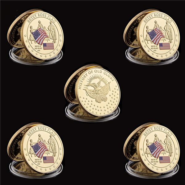 5pcs/lot 1777 betsy ross usa flag designer craft challenge coin history of glory replica gold plated badge collection
5pcs/lot 1777 betsy ross usa flag designer craft challenge coin history of glory replica gold plated badge collection