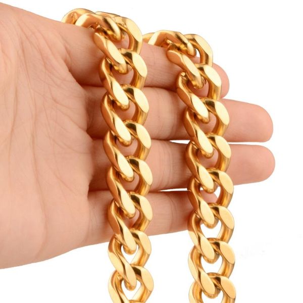 13mm 7-40inch 316l hipper handmade stainless steel fashion gold cuban curb chain men's boy's daily jewelry necklace or bracelet, Silver
13mm 7-40inch 316l hipper handmade stainless steel fashion gold cuban curb chain men's boy's daily jewelry necklace or bracelet, Silver