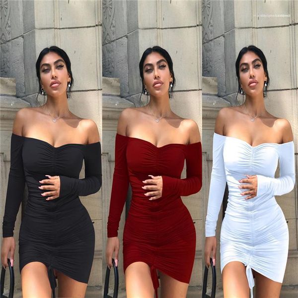 color skirt female clothing 2020 womens designer bodycon dress long sleeve slash neck stacked dresses solid, Black;gray
color skirt female clothing 2020 womens designer bodycon dress long sleeve slash neck stacked dresses solid, Black;gray