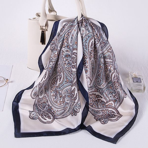 scarves fj223 silk scarf square for women fashion floral printed shawl wrap spring summer neckerchife hair band lady 70x70cm, Blue;gray
scarves fj223 silk scarf square for women fashion floral printed shawl wrap spring summer neckerchife hair band lady 70x70cm, Blue;gray