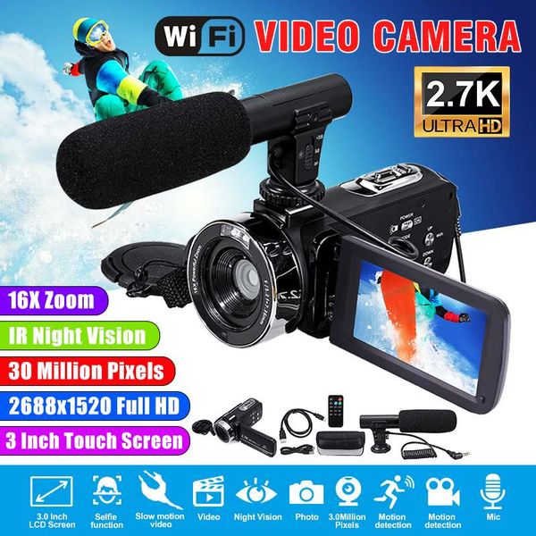 2.7k camcorder video camera wifi ir night vision 30mp 3.0 inch lcd screen time-lapse pgraphy camera fotografica with mic
2.7k camcorder video camera wifi ir night vision 30mp 3.0 inch lcd screen time-lapse pgraphy camera fotografica with mic