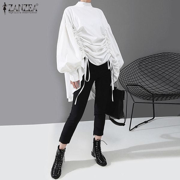 zanzea stylish spring drawstring pleated shirt women long puff sleeve blouse casual asymmetrical loose solid blusas chemise, White
zanzea stylish spring drawstring pleated shirt women long puff sleeve blouse casual asymmetrical loose solid blusas chemise, White