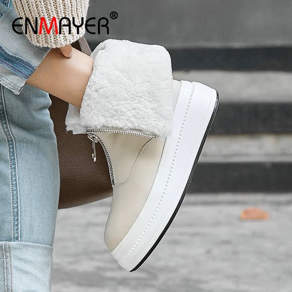 enmayer 2020 warm genuine leather snow boots round toe square heel zip womens boots ankle plush winter women size 34-40, Black
enmayer 2020 warm genuine leather snow boots round toe square heel zip womens boots ankle plush winter women size 34-40, Black