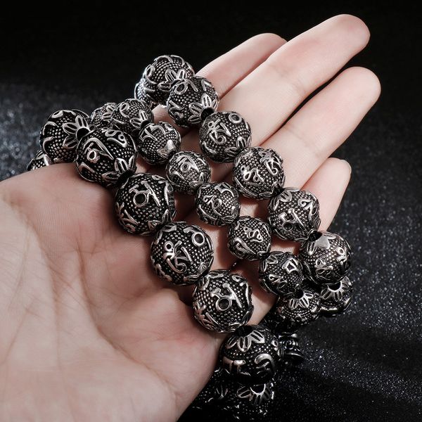 link, chain retro men's titanium steel fashion jewelry six-word mantra beads bracelet stainless bracelets unisex, Black
link, chain retro men's titanium steel fashion jewelry six-word mantra beads bracelet stainless bracelets unisex, Black