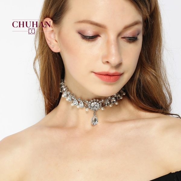 chuhan new fashion water drop iced out pendant elegent pearl short collar chain high end women's necklace jewlery charms j317, Golden;silver
chuhan new fashion water drop iced out pendant elegent pearl short collar chain high end women's necklace jewlery charms j317, Golden;silver