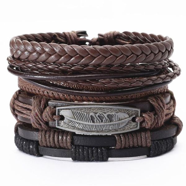 trendy handmade weave leather men bracelets for women femme homme alloy motorcycle rudder feather rivets charm bead male jewelry, Golden;silver
trendy handmade weave leather men bracelets for women femme homme alloy motorcycle rudder feather rivets charm bead male jewelry, Golden;silver