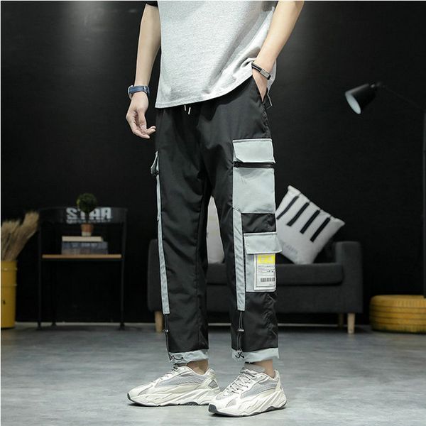 men's pants men cargo pant side pockets pencil hip hop patchwork harajuku sweatpants casual jogger trousers pantalones homme streetwear, Black
men's pants men cargo pant side pockets pencil hip hop patchwork harajuku sweatpants casual jogger trousers pantalones homme streetwear, Black