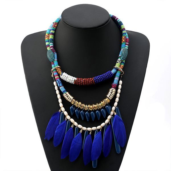 new fashion party beads rope tassel feather women's custom rope ethnic necklace for woman, Silver
new fashion party beads rope tassel feather women's custom rope ethnic necklace for woman, Silver