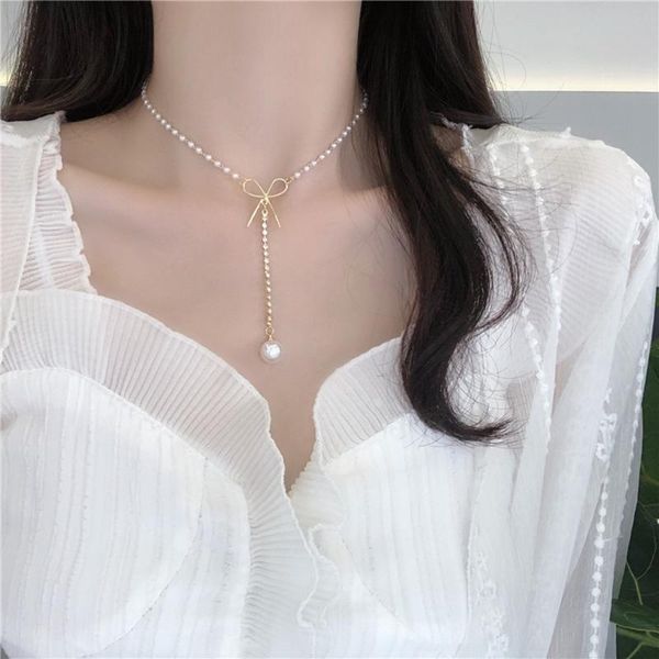 10pcs european and american fashion romantic bow and pearl pendant chain necklace sweet girl clavicle necklace t-202, Silver
10pcs european and american fashion romantic bow and pearl pendant chain necklace sweet girl clavicle necklace t-202, Silver