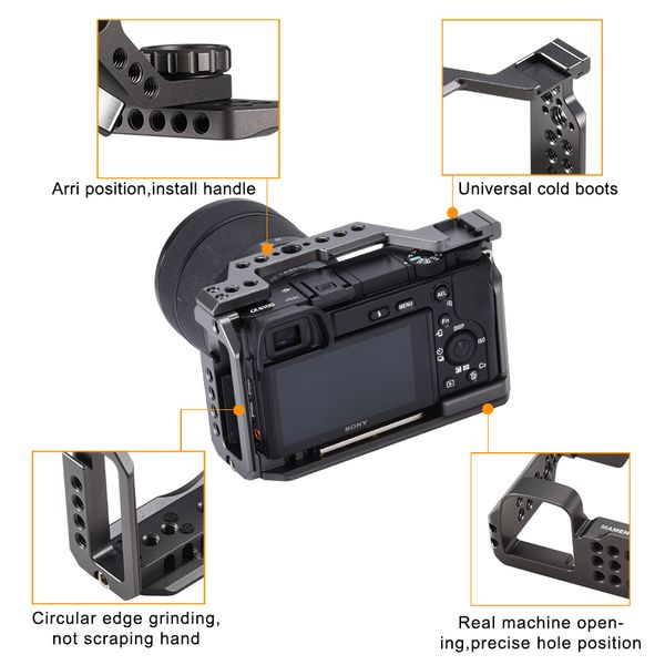 quality camera cage for sony a6100 a6400 ilce-6100 ilce-6400 aluminum alloy cage to mount tripod quick release extension p kit
quality camera cage for sony a6100 a6400 ilce-6100 ilce-6400 aluminum alloy cage to mount tripod quick release extension p kit