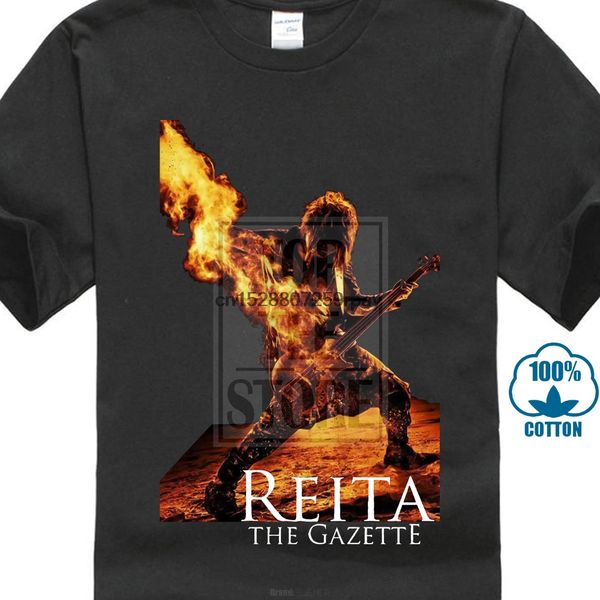 printed t shirt sleeve men new style crew neck short sleeve the gazette reita flaming guitar bassist t shirt