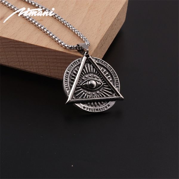 1pc european retro alloy evil eye men's necklace fashion punk male triangle pendant jewelry winter long sweater chain women n42, Silver
1pc european retro alloy evil eye men's necklace fashion punk male triangle pendant jewelry winter long sweater chain women n42, Silver