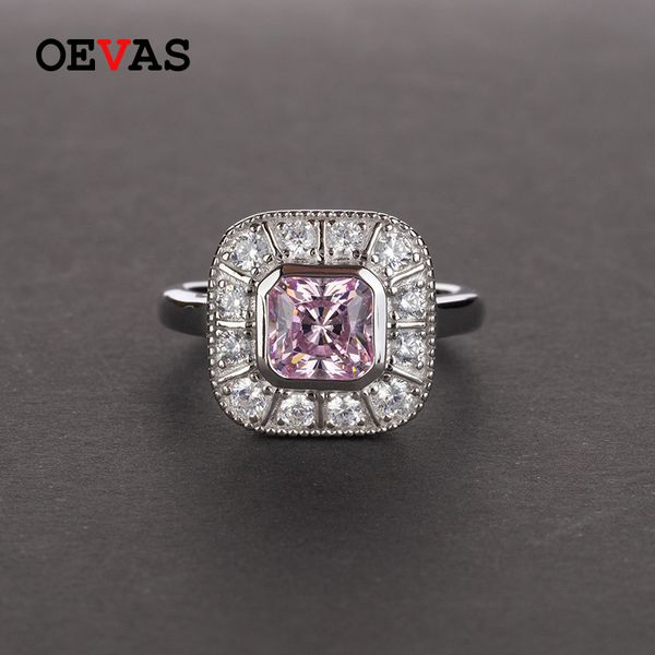 cluster rings oevas solid 925 sterling silver high carbon diamond wedding square created moissanite party fine jewelry gift, Golden;silver 
cluster rings oevas solid 925 sterling silver high carbon diamond wedding square created moissanite party fine jewelry gift, Golden;silver