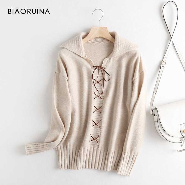 women's sweaters biaoruina criss-cross bandage sweet hooded pullover button up collar female loose fashion chic sweater arrival, White;black
women's sweaters biaoruina criss-cross bandage sweet hooded pullover button up collar female loose fashion chic sweater arrival, White;black