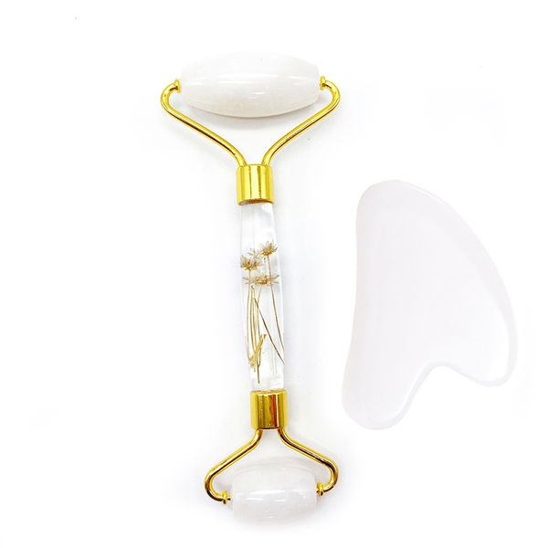 skin care acrylic handle white jade massage roller and guasha scraping board 2-in-1 set for face
skin care acrylic handle white jade massage roller and guasha scraping board 2-in-1 set for face