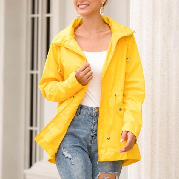 women waterproof tight waist zip hooded jacket outdoor sport climbing hiking coat, Tan;black
women waterproof tight waist zip hooded jacket outdoor sport climbing hiking coat, Tan;black
