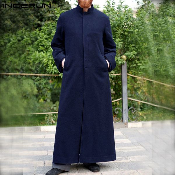 winter coats men solid color blends incerun man long sleeve stand collar trench fashion buttons long style thick overcoats s-5xl, Black
winter coats men solid color blends incerun man long sleeve stand collar trench fashion buttons long style thick overcoats s-5xl, Black