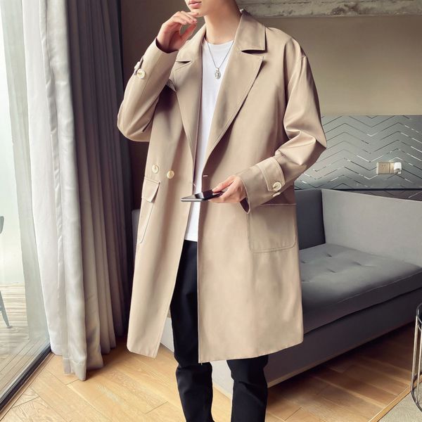 autumn trench men's fashion solid color casual long coat men streetwear wild loose korean windbreaker jacket mens -2xl, Tan;black
autumn trench men's fashion solid color casual long coat men streetwear wild loose korean windbreaker jacket mens -2xl, Tan;black