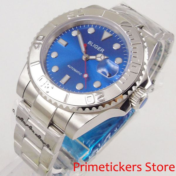 wristwatches 40mm blue dial silver plated ceramic bezel men's watch luminous marks sapphire glass automatic movement wrist, Slivery;brown
wristwatches 40mm blue dial silver plated ceramic bezel men's watch luminous marks sapphire glass automatic movement wrist, Slivery;brown